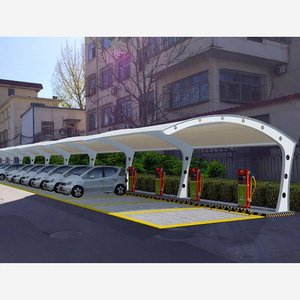 PVDF car parking shed garage sun shade canopy sheds for electric vehicle charging stations