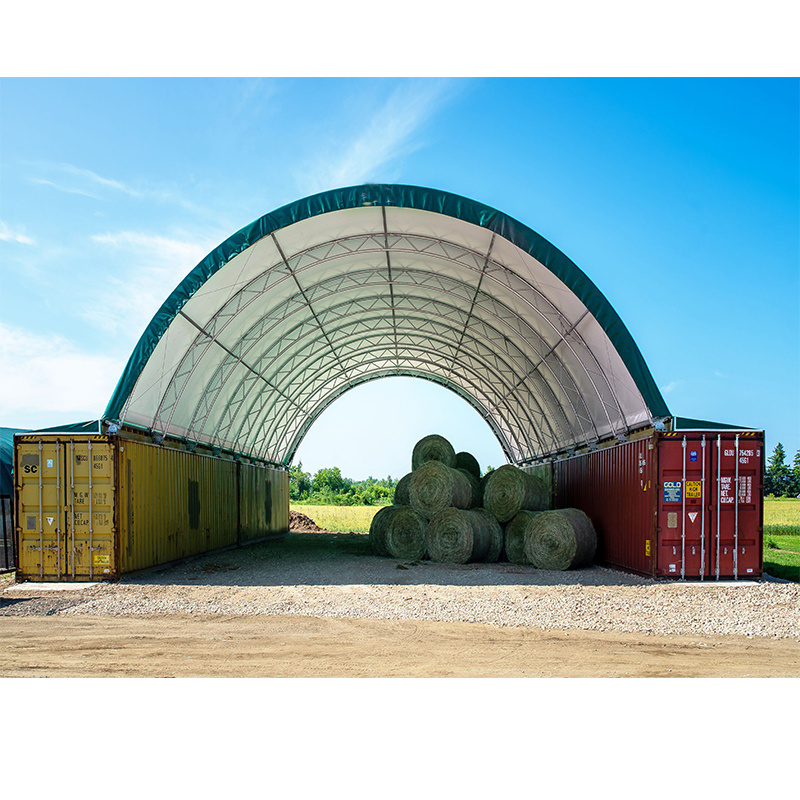 outdoor heavy duty prefab 40ft  storage dome shelter Manufacturer of shipping container shelter canopy