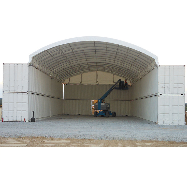 Made in China dome steel storage warehouse PVC covered 20ft 40ft container tent shelter carport garage