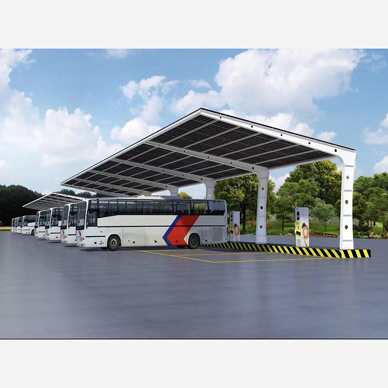 PVDF car parking shed garage sun shade canopy sheds for electric vehicle charging stations