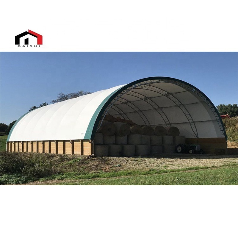 Custom PVC fabric industrial shipping container dome  garage storage sheds double truss  tents  for storage canopy