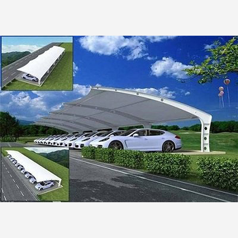 PVDF car parking shed garage sun shade canopy sheds for electric vehicle charging stations