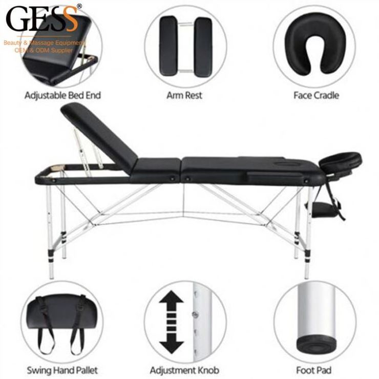 GESS Facial Beauty Bed Medical Eyelash Aesthetic Tattoo Procedure Bed Salon Chair With 3 Motor Electrical Adjustments