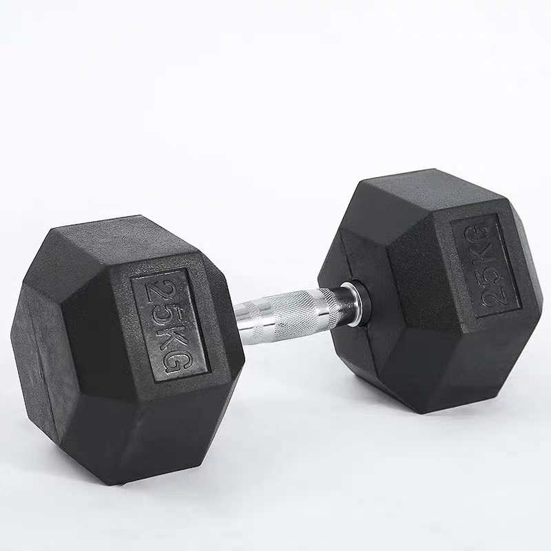 Fitness Equipment Home Gym Strength Training 1-70kg Hex Rubber Coated Dumbbell