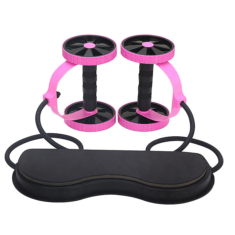 Multifunctional Fitness AB Wheels Roller with Stretch Elastic Resistance Pull Rope Chest Expansion Equipment