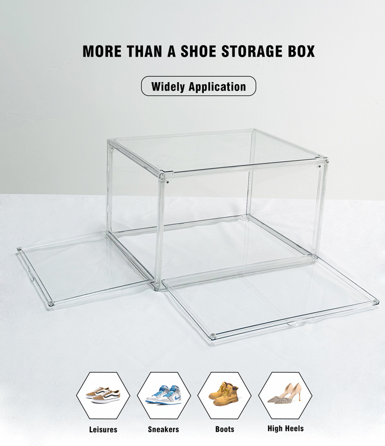Transparent Magnetic Shoe Container Stackable Transparent Shoe Storage ...
