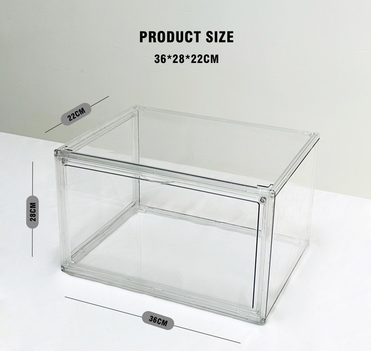 Transparent Magnetic Shoe Container Stackable Transparent Shoe Storage ...