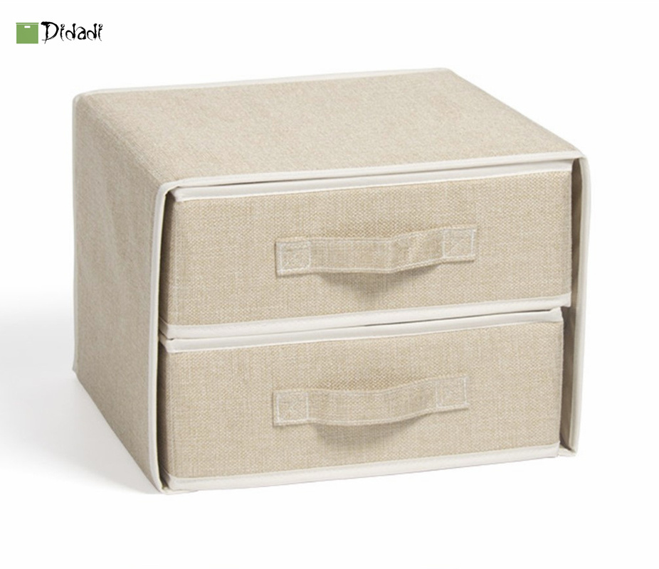 Cotton Linen Underwear Clothing Storage Box Foldable Organiser Cube Basket Bin Clothes Shelving Drawer Closet Organizer