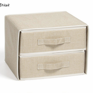 Cotton Linen Underwear Clothing Storage Box Foldable Organiser Cube Basket Bin Clothes Shelving Drawer Closet Organizer