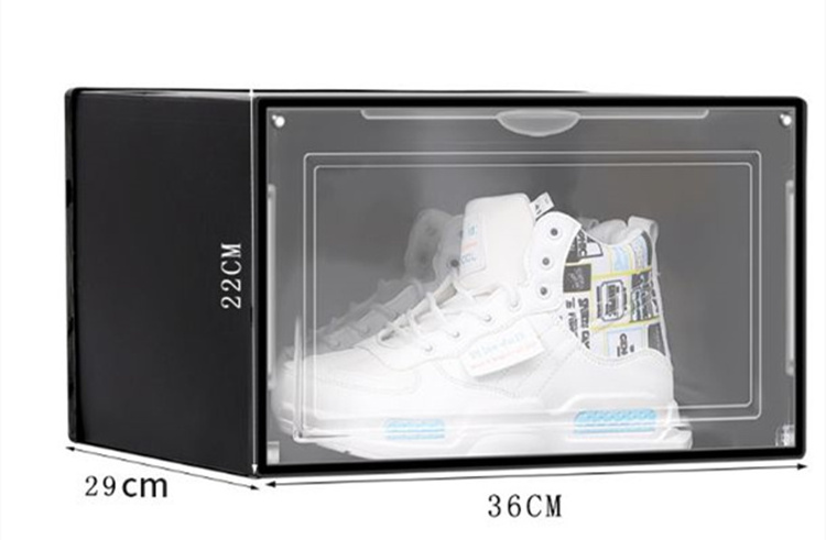 Home Decor Transparent Stackable Dustproof Flip Men Shoes Storage Container Foldable Wholesale Plastic Shoe Box Storage