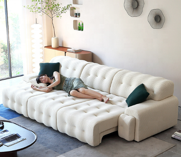 Italian Minimalist Rochburghe Sofa Bed 3D Design Sense Sofa Bed Living Room Motorised Telescopic Sofa