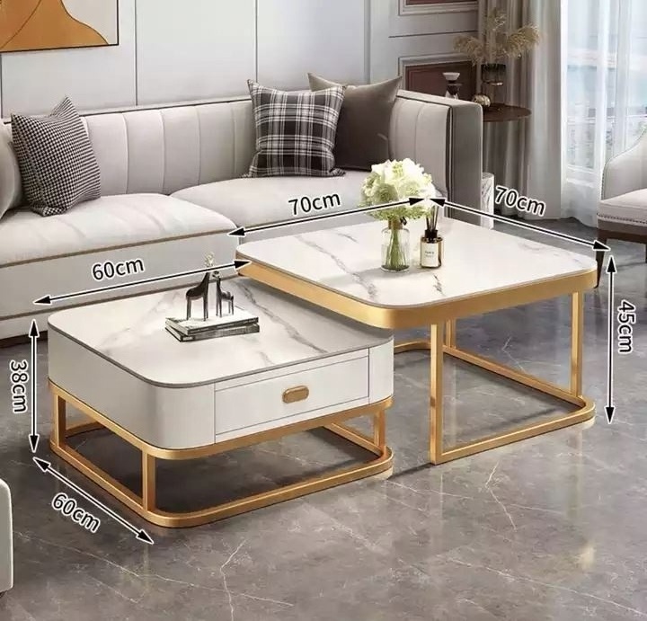 Factory Wholesale Silver Glass Top Crushed Diamond Mirrored Designer Square Gold Coffee Table