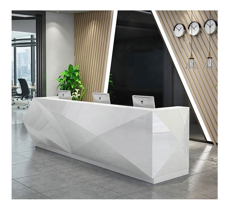 2024 New High Glossy Led Office Salon Reception Desk Dental Office Reception Desk*