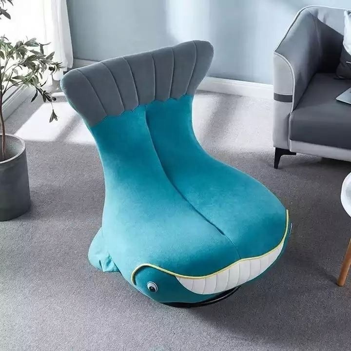 Creative Design Of Living Room Bedroom Children Revolving Whale Rocker Lounge Chair