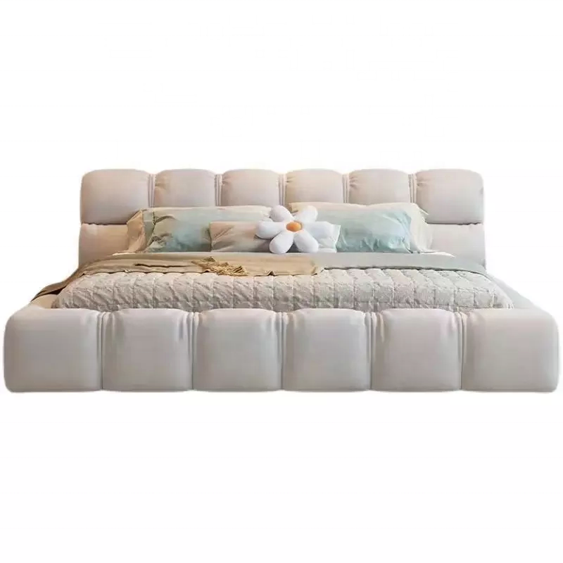 ODM/OEM Luxury Modern Queen King Bed Frame Velvet Gold Nai Head Trim Upholstered Wing Designed Bed