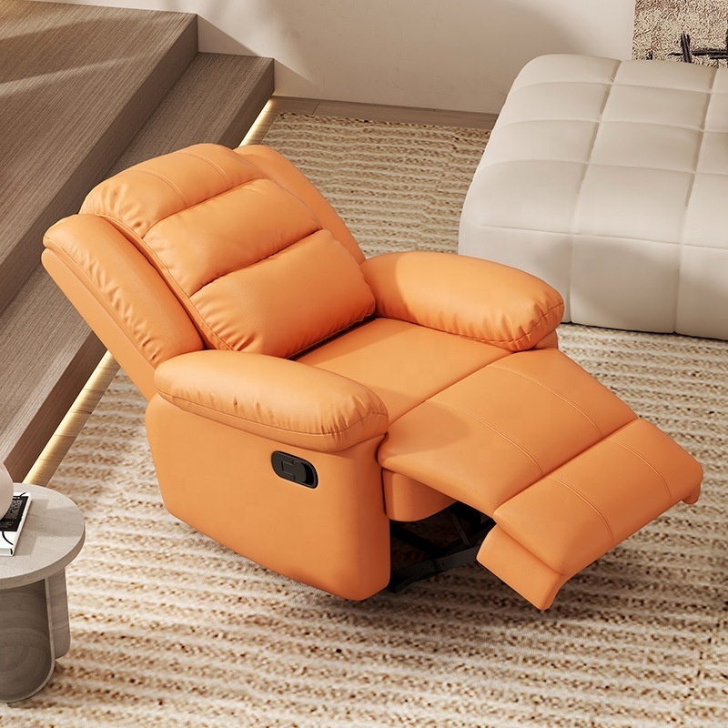 2024 Nordic Living Room Modern Single Electric Sofa Chair Orange Recliner Message Extendable Sofa