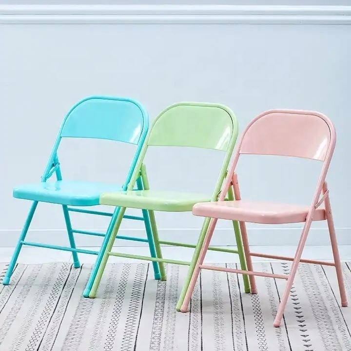 Factory Wholesale Household Folding Dining Chairs Outdoor Activities Meeting Stackable Chairs