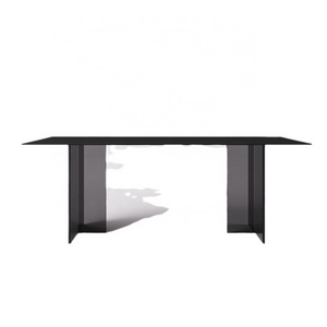 Hot Black Acrylic Rock Plate Dining Table Transparent Leg Rectangular Dining Table 8 Seater