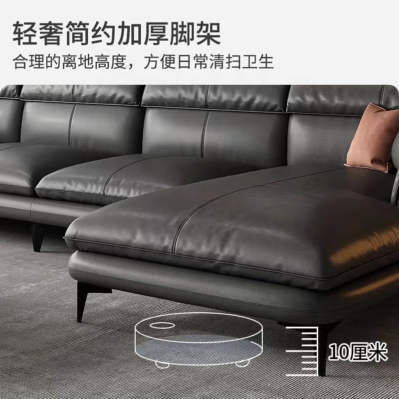 Italian Luxury Sofa Set Furniture GENUINE LEATHER L - Shaped Latex Combination Living Room Sofas