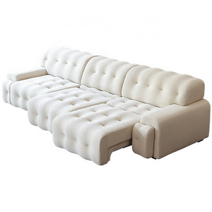 2024 Italian Minimalist Sofa Bed Electric Retractable Home Textile Fabric Dyed Yarn Woven Sofa