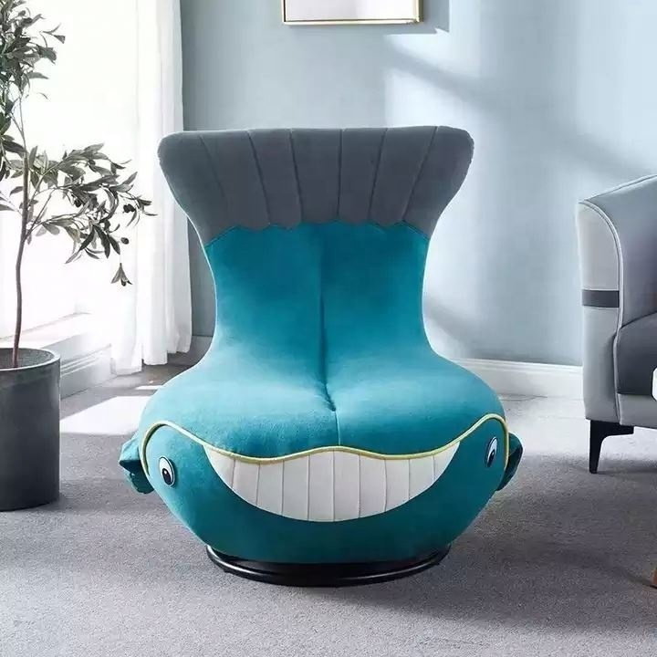 Creative Design Of Living Room Bedroom Children Revolving Whale Rocker Lounge Chair