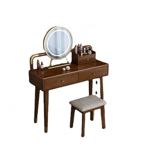 Solid Wood Dressing Table Designs Bedroom Modern Makeup Mirror Locker Makeup Table Makeup Dressing Table For Room