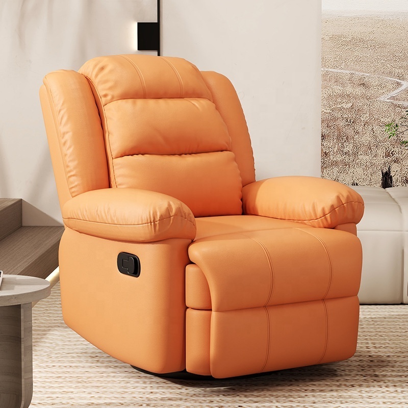 2024 Nordic Living Room Modern Single Electric Sofa Chair Orange Recliner Message Extendable Sofa