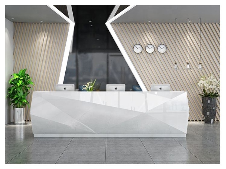 2024 New High Glossy Led Office Salon Reception Desk Dental Office Reception Desk*