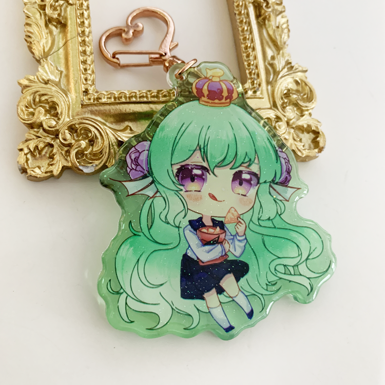 No minimum custom logo epoxy acrylic charms high quality transparent double side printing resin acrylic keychain