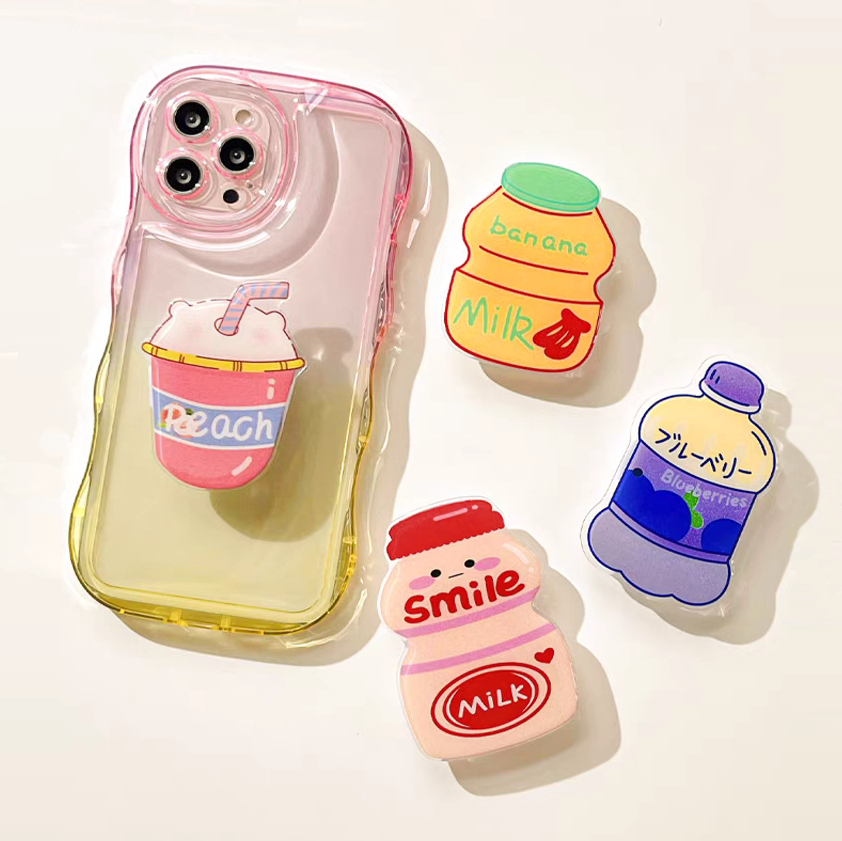 Manufacturer custom high quality epoxy phone holder griptok socket cute cartoon backpack duckling acrylic phone grips