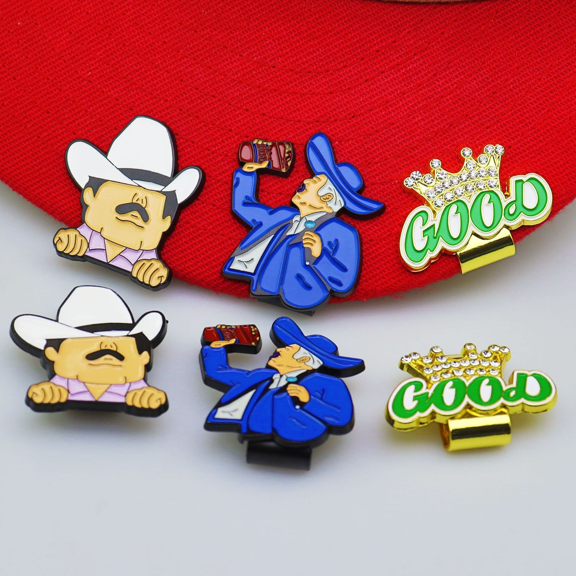 New Design Mexican Style Decorative Hat Clip High Quality Cartoon Anime Badges Soft Enamel Pins