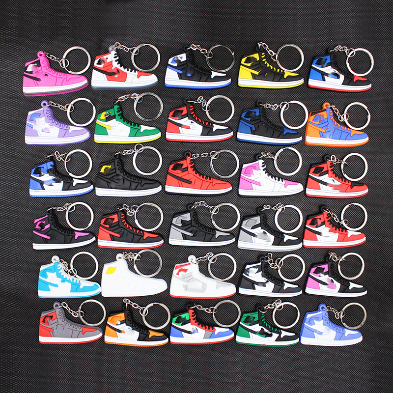 Wholesale cheap AJ basketball sports shoes pendant 2D mini sneaker soft pvc rubber keychain