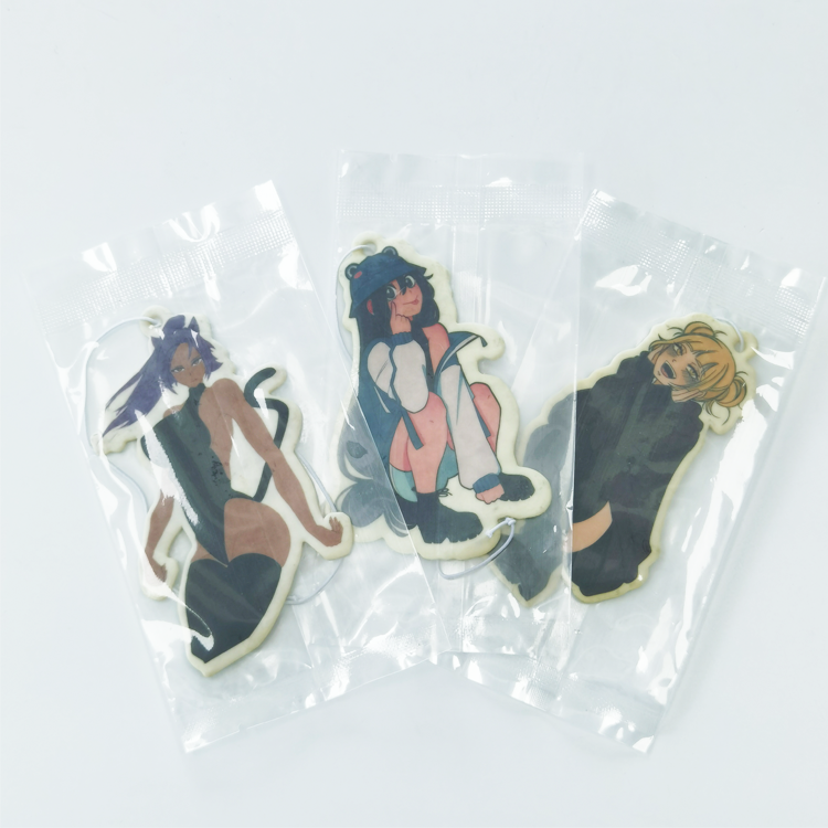 Different fragrance air freshener custom sexy girls design CMYK printing hanging paper air fresheners