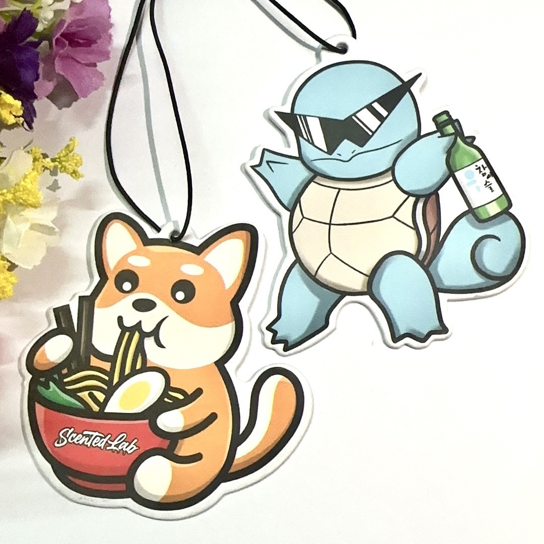 Customized cards perfume cheap Squirtle anime perfume trees absorbent car air freshener paper