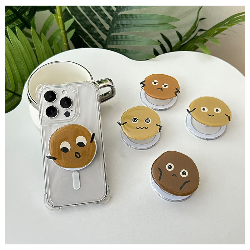 Kunshan factory phone grip cute brown beans magnetic cell phone holder