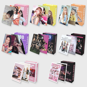 New Arrival kpop 55pcs/box pink girl paper crafts eco-friendly art paper lomo card for collection