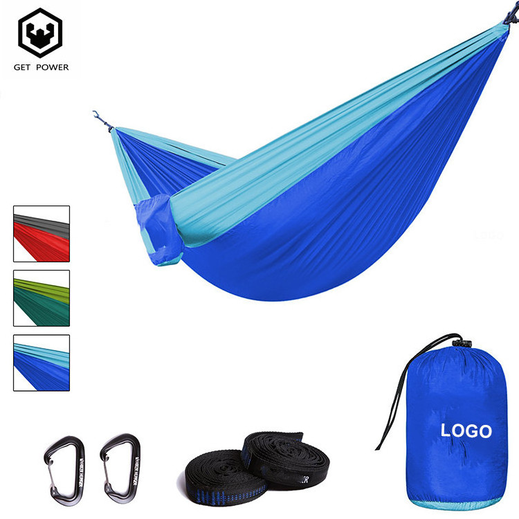 Portable  Extra large double two people use full kit included tree strap sleeping  camping  parachute hammock