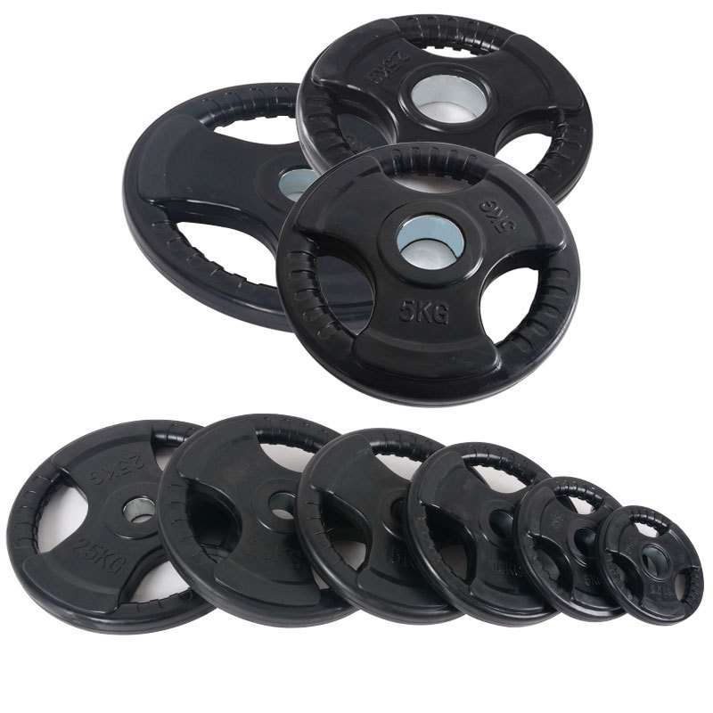 Gym equipment  bumper plates rubber coated weightlifing barbell weight plates