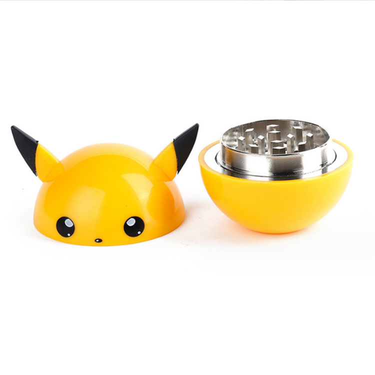 Creative Style High Quality Zinc Alloy Tobacco Herb Grinder Smoking Accessories 3 Layers cute Pokeball Pikachu Metal Grinder