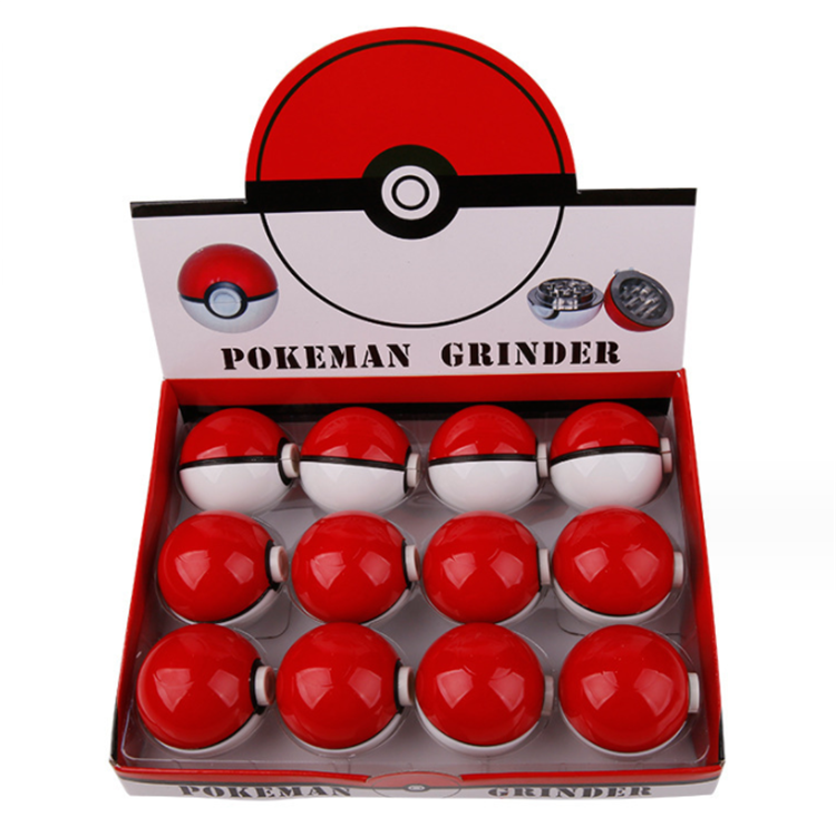 Wholesale 55mm Tobacco Grinder cute Pokemon Pokeball Herb Spice Grinder