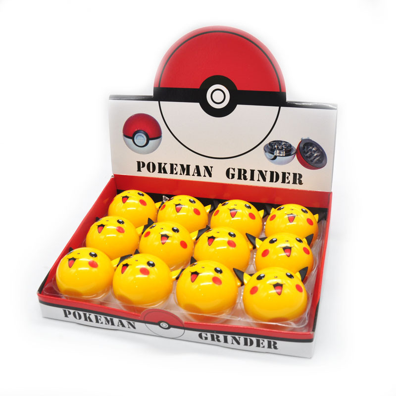 High Quality Herb Grinder 3 layers Zinc Alloy custom herb grinder pokeball pikachu grinder