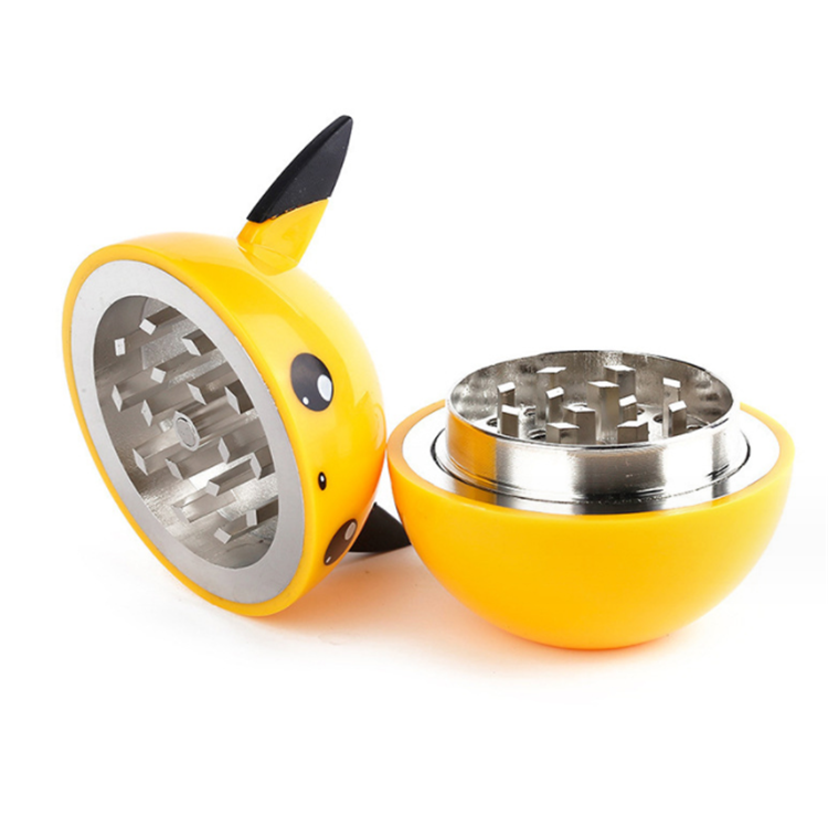 Creative Style High Quality Zinc Alloy Tobacco Herb Grinder Smoking Accessories 3 Layers cute Pokeball Pikachu Metal Grinder