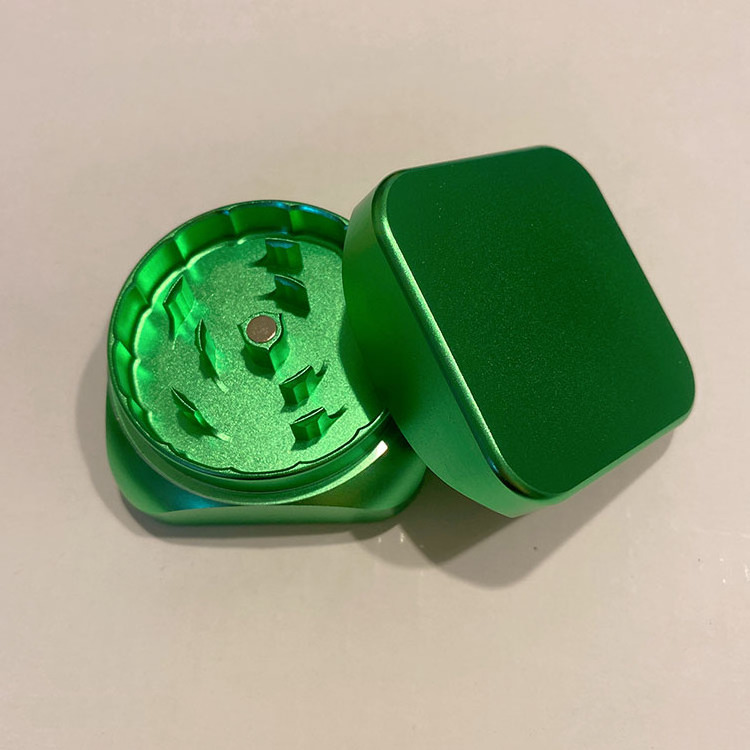 New High Quality Aluminum 55mm Square Herb Grinders Unique 2 layers Smoking Crusher Tobacco Herb Grinder