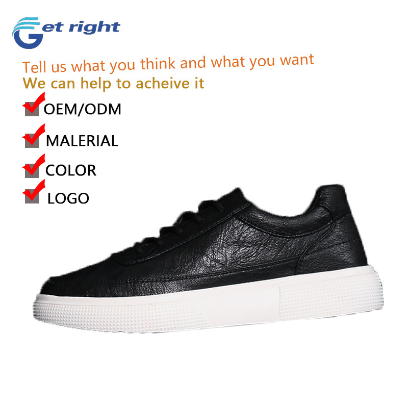 Men Leather Sneakers White Genuine Leather Sneaker Private Label Leather Sneakers Man Black Shoes