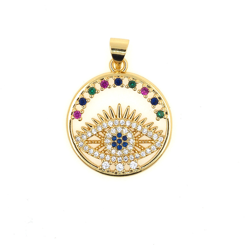 New Lucky Blue Devil Eye Charms Necklace Pendant CZ Cubic Zirconia 18K Gold Plated Brass Turkish Jewelry Accessories For Women