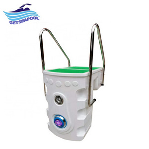 Pool pipeless filter, integrated swimming pool filtration system, swimming pool equipment