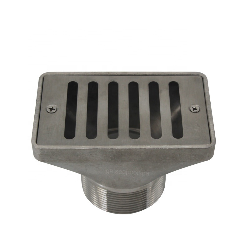 Stainless Steel Fitting Screw Overflow Main Drain Gutter For Concrete Floor Pool