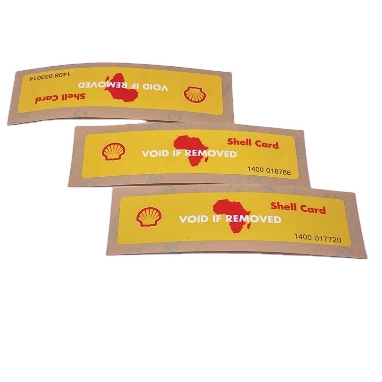 RFID NFC windshield sticker labels custom logo serial number tamper proof RFID windshield tag for vehicle identification