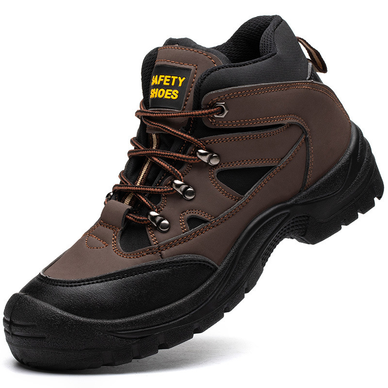 High quality safety shoes men anti-impact anti-puncture safety shoes boots for worker oil resistance acid safety shoes