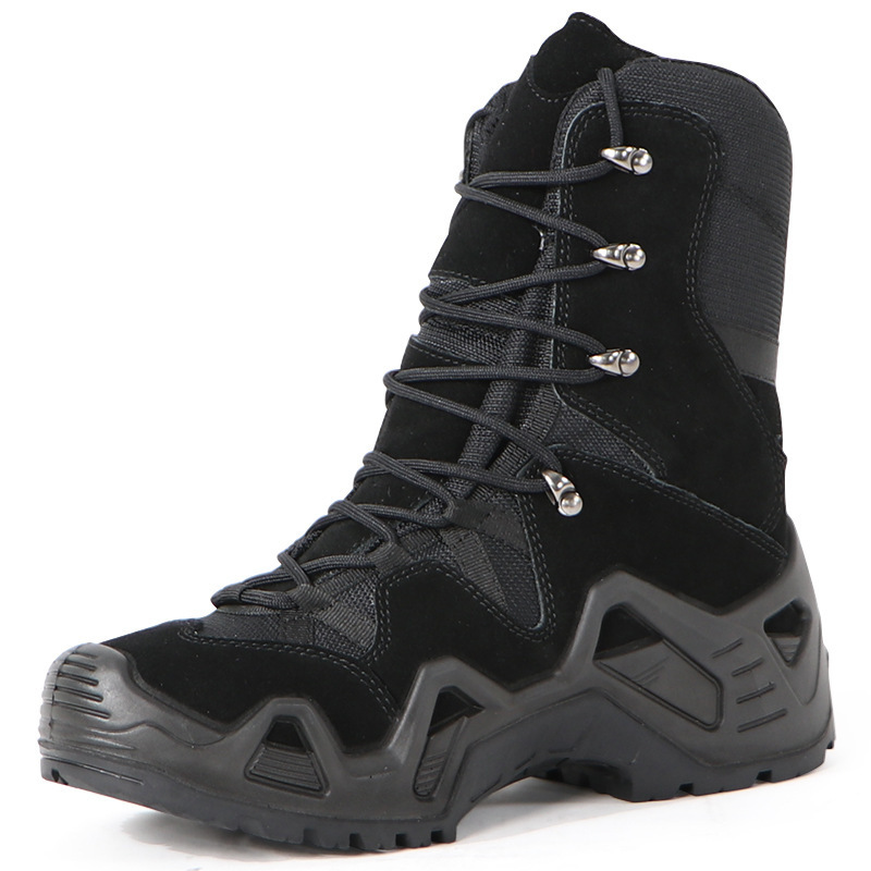 Wholesale Outdoor Leather Work Shoes Cold Environment High Top Safety Shoes Black Safety Boots